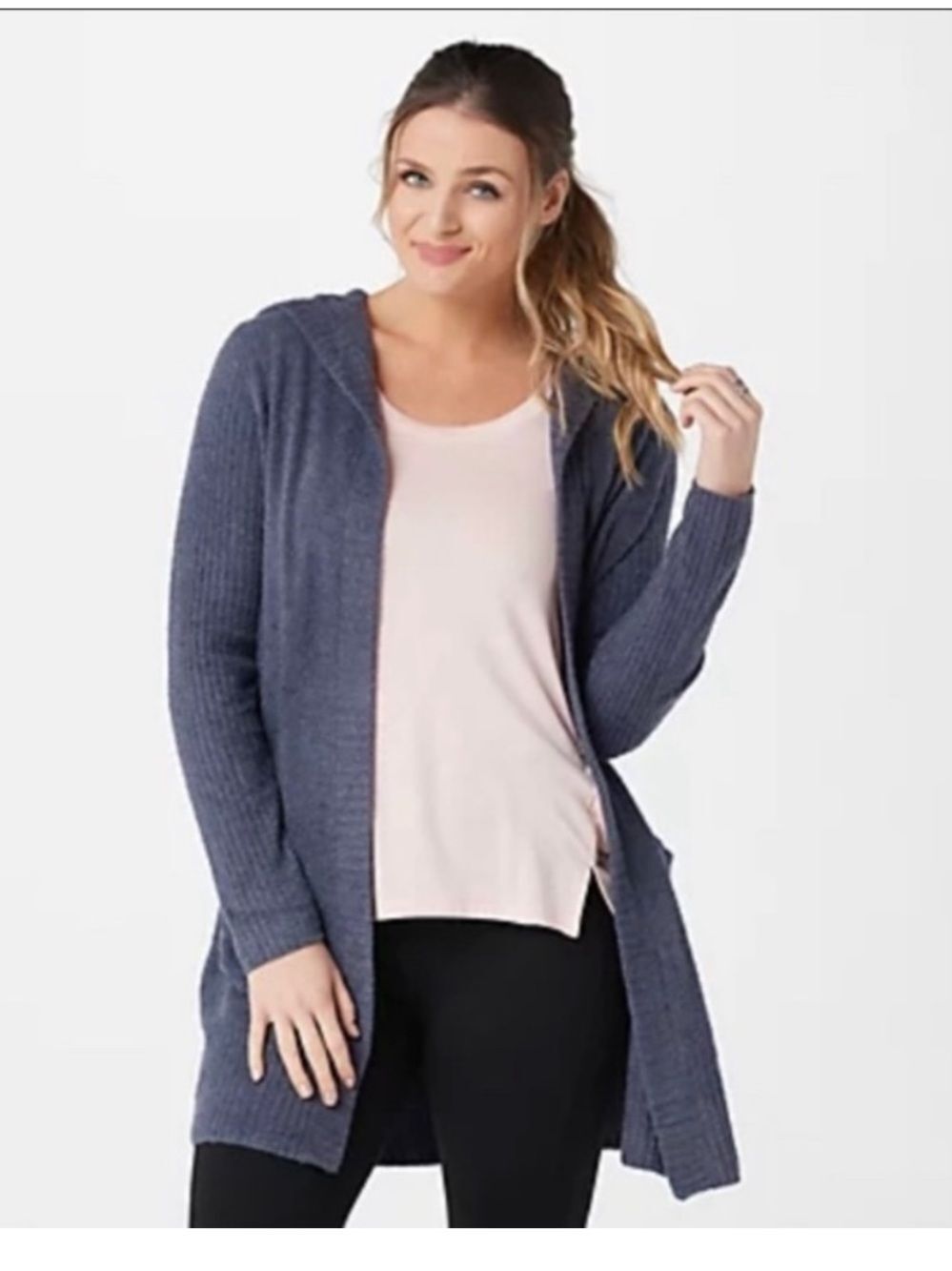 Barefoot Dreams CozyChic Lite Relaxed Hooded Cardi XL NWT